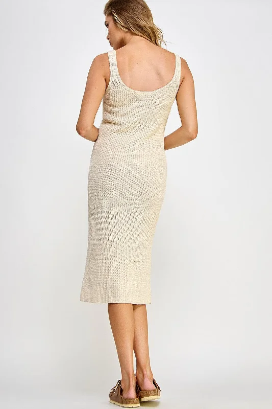 Beige Knit Dress