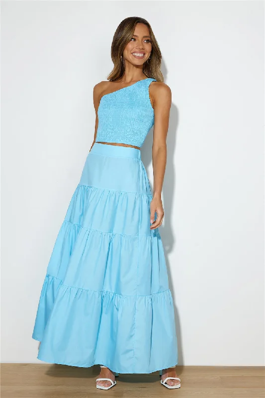 Lover Of Summer Maxi Skirt Blue