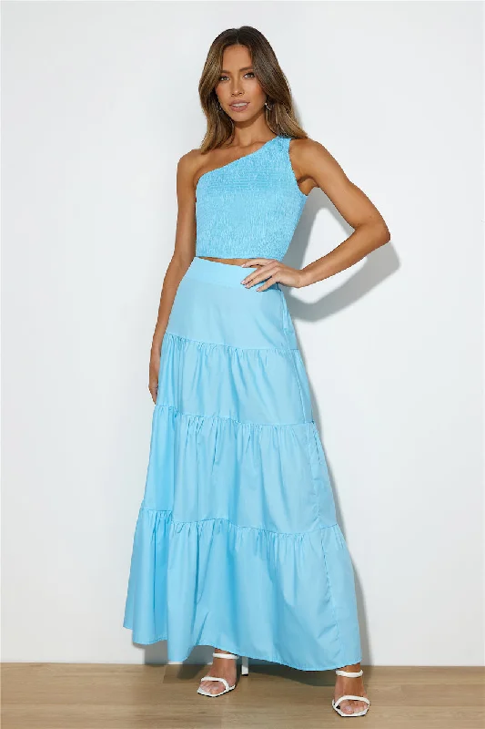 Lover Of Summer Maxi Skirt Blue