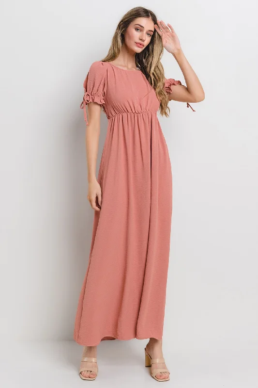 Mauve Open Back Maxi Dress