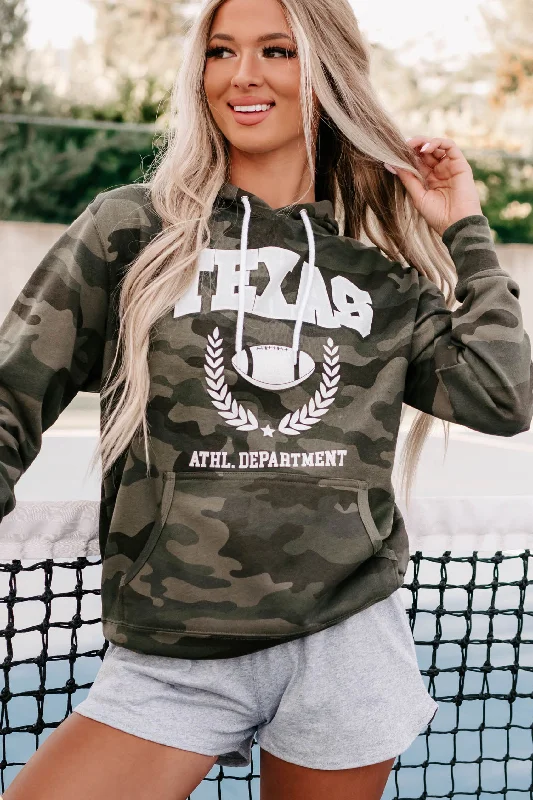 ""Texas Athl. Department"" Graphic Hoodie (Forest Camo) - Print On Demand