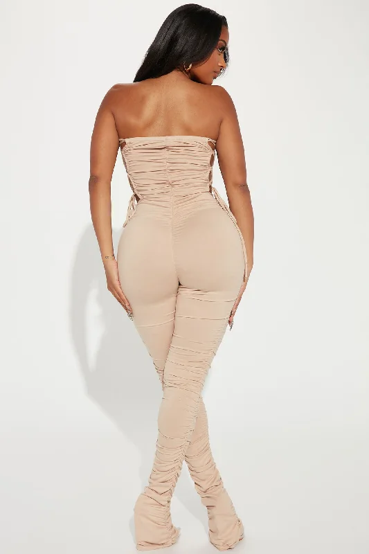 Ariana Ruched Jumpsuit - Taupe