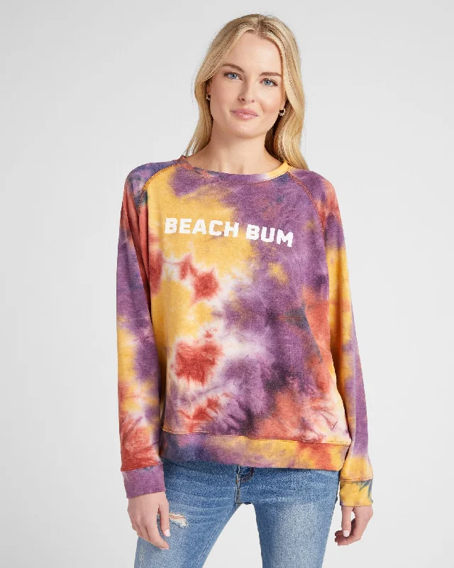 Beach Bum Tie Dye Graphic Sweatshirt