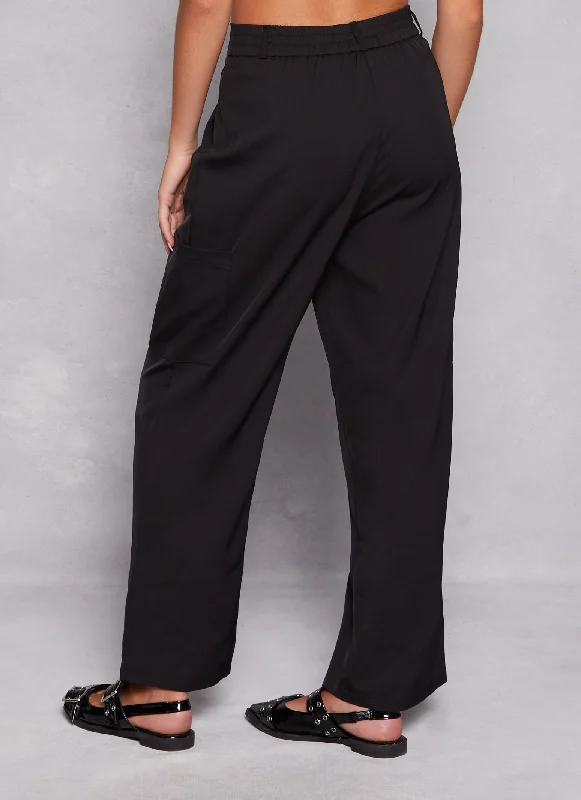 Crepe Knit Side Pocket Trousers