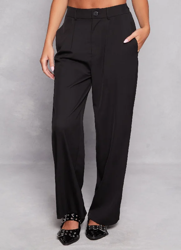 Crepe Knit Straight Leg Trousers