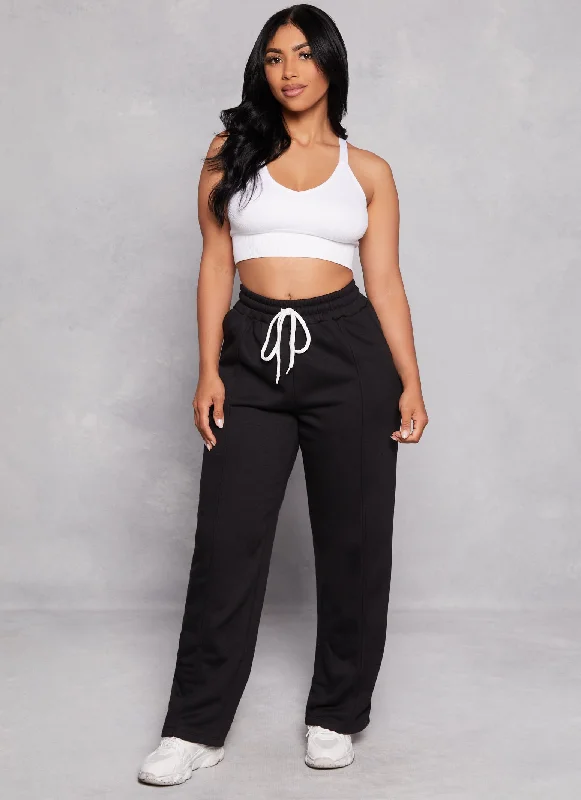 Pintuck Fleece Lined Sweatpants