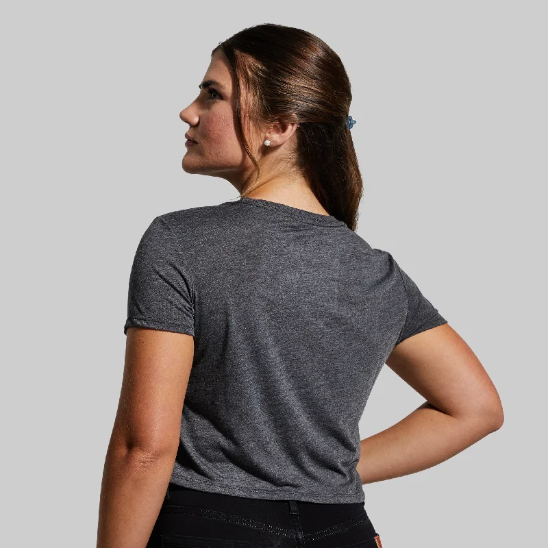 Brand Crop Tee (Heather Grey)