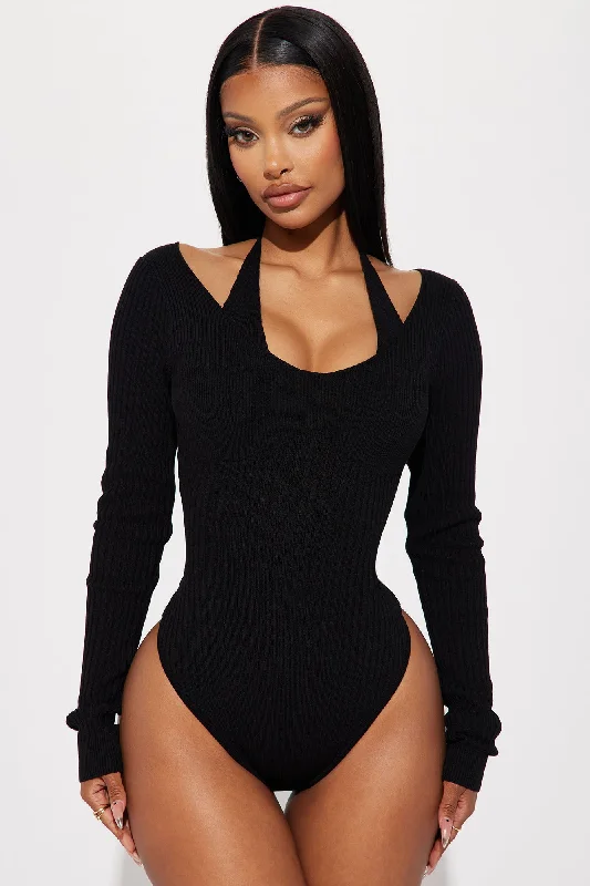 Corinna Ribbed Bodysuit - Black