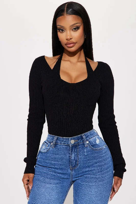 Corinna Ribbed Bodysuit - Black