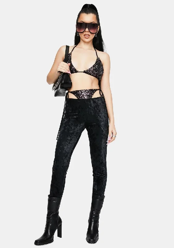 Dark Can't Be Blamed Sequin Pants Set