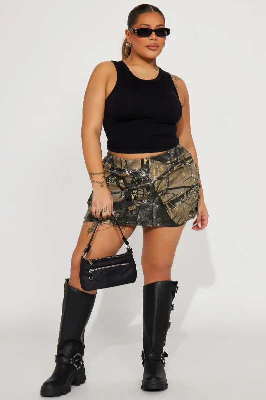 Devana Hunter Camo Mini Skirt - Olive/combo