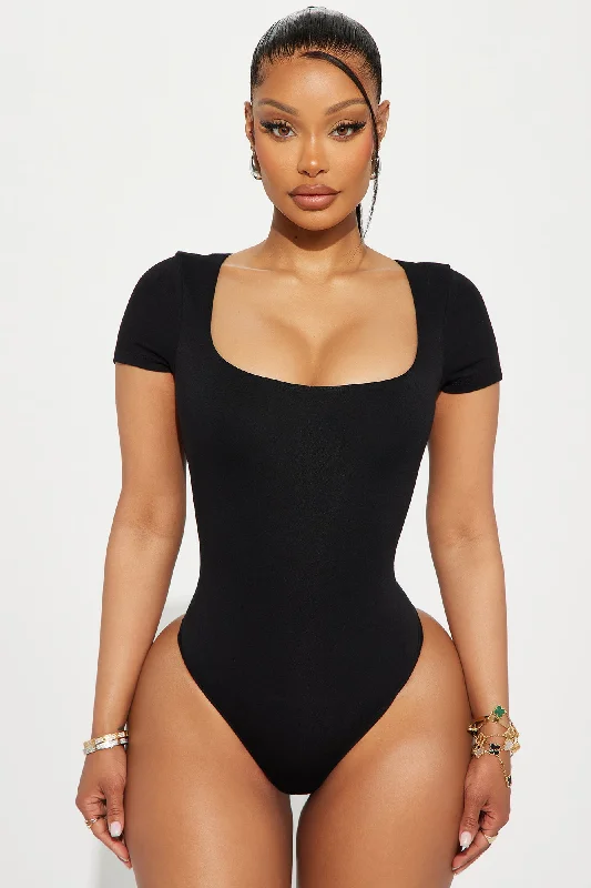 Devyn Double Layered Bodysuit - Black