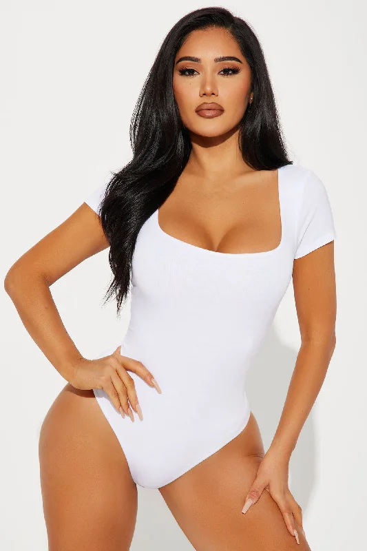 Devyn Double Layered Bodysuit - White