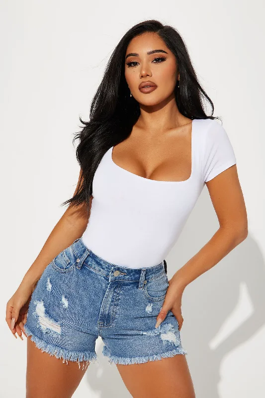 Devyn Double Layered Bodysuit - White