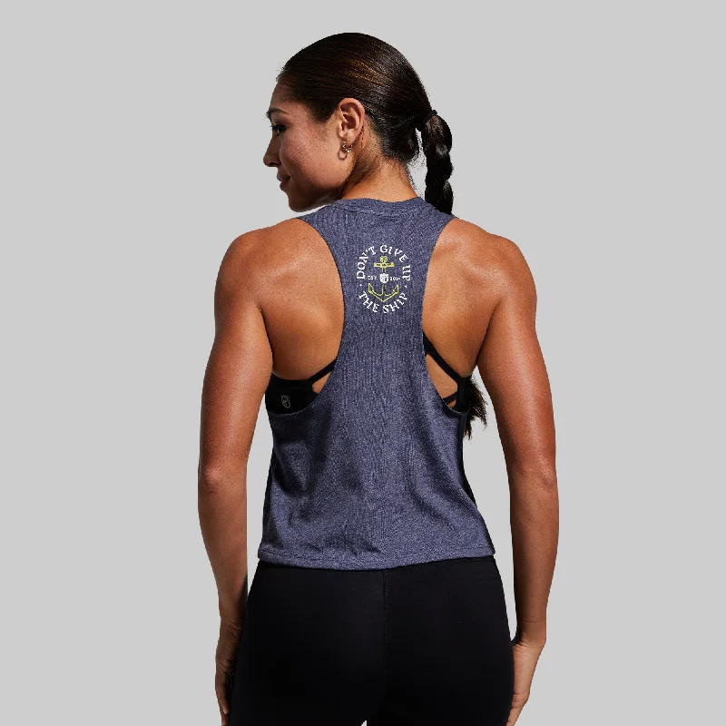 Don't Give Up The Ship Elevate Crop (Heather Navy)