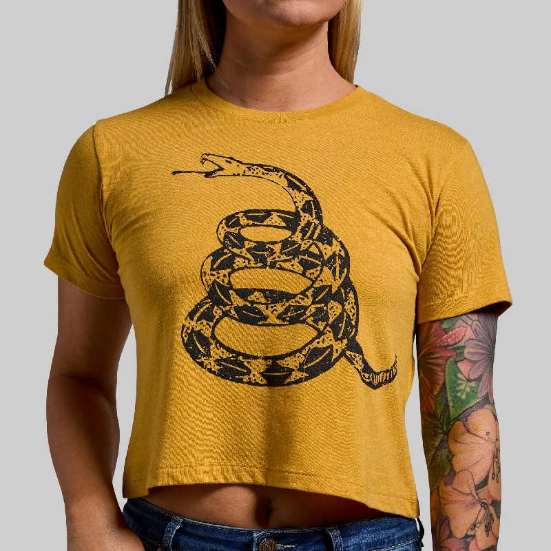 Gadsden Flag Crop Tee (Mustard)