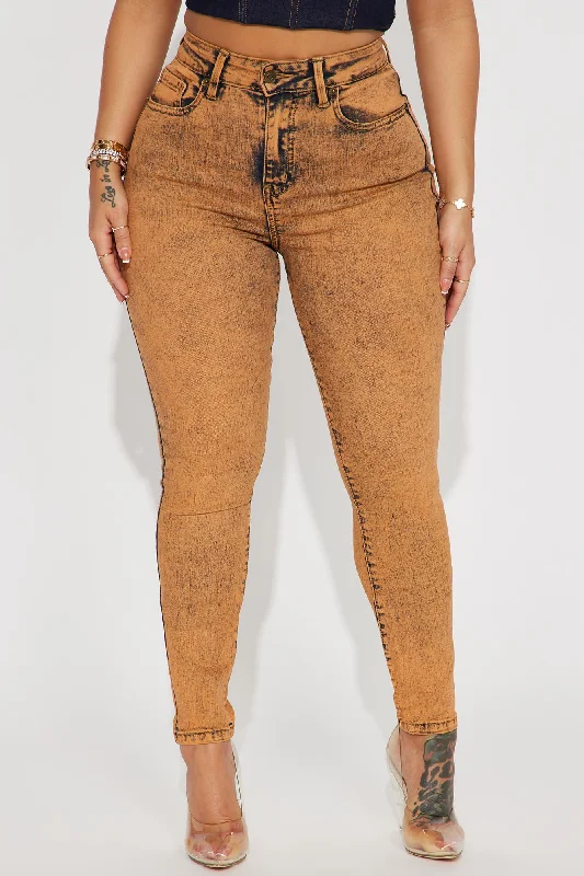 It's Giving High Stretch Curvy Skinny Jeans - Orange