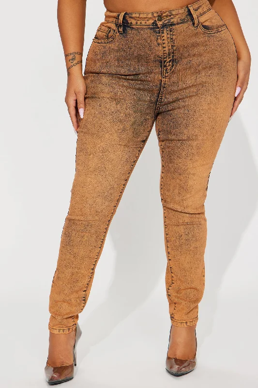 It's Giving High Stretch Curvy Skinny Jeans - Orange