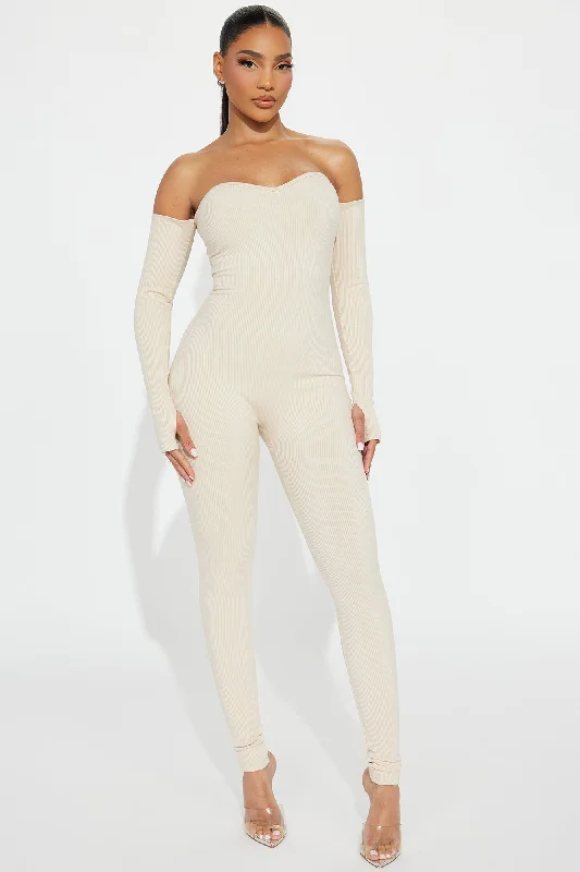 Katie Snatched Jumpsuit - Cream