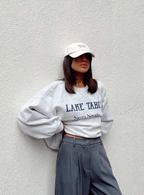 Lake Tahoe Crewneck Sweatshirt Grey