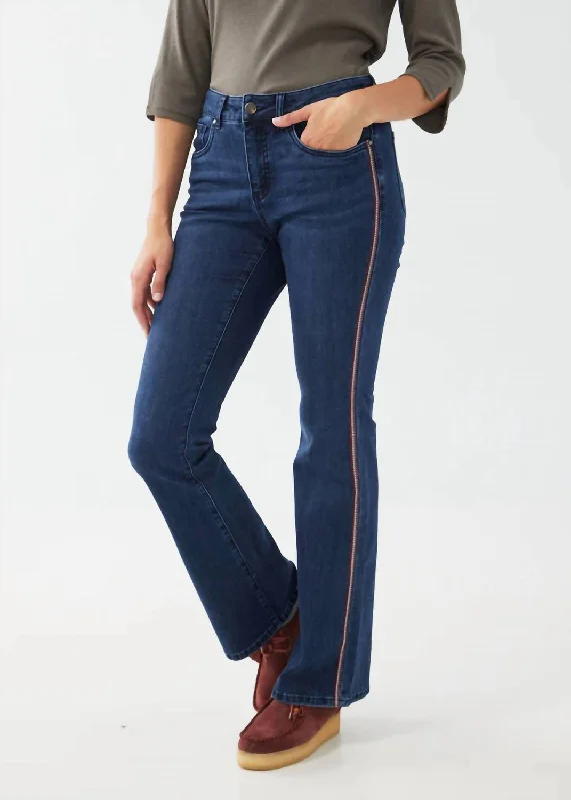 Olivia Flare Leg Jean In Dk Blue