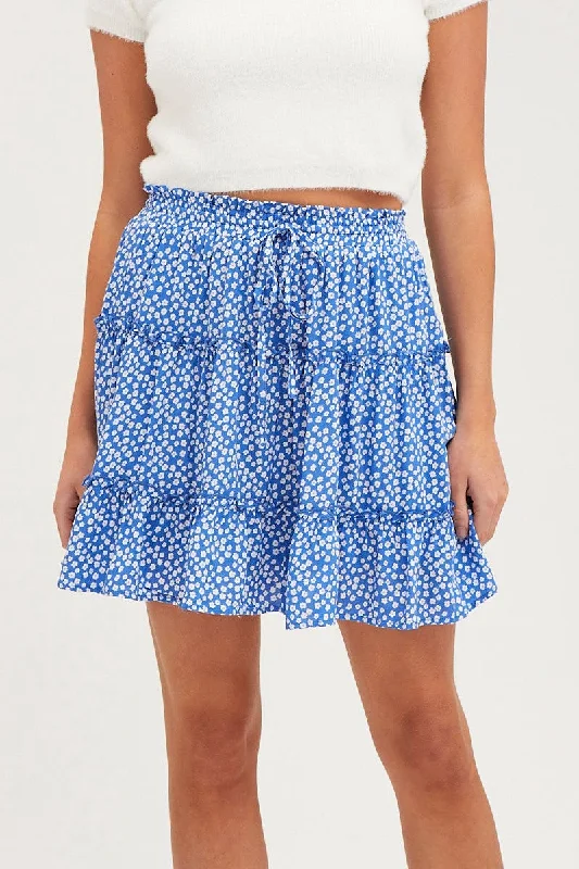 Print Mini Skirt High Rise