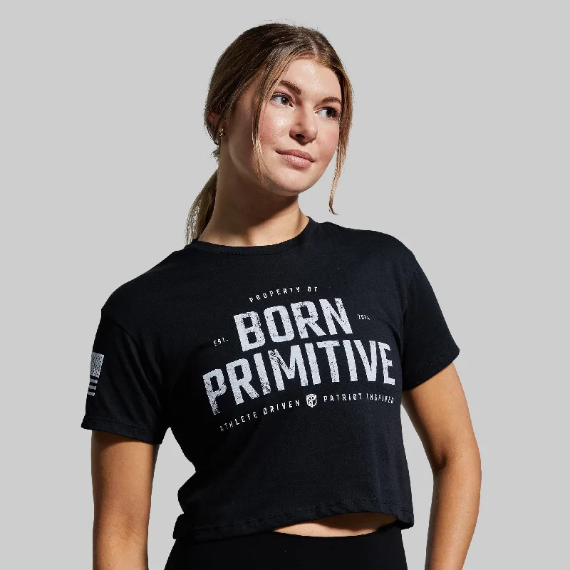 Property of Born Primitive Crop Tee (Black)