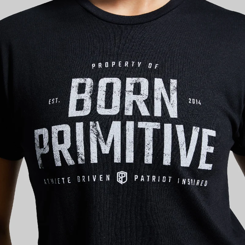 Property of Born Primitive Crop Tee (Black)