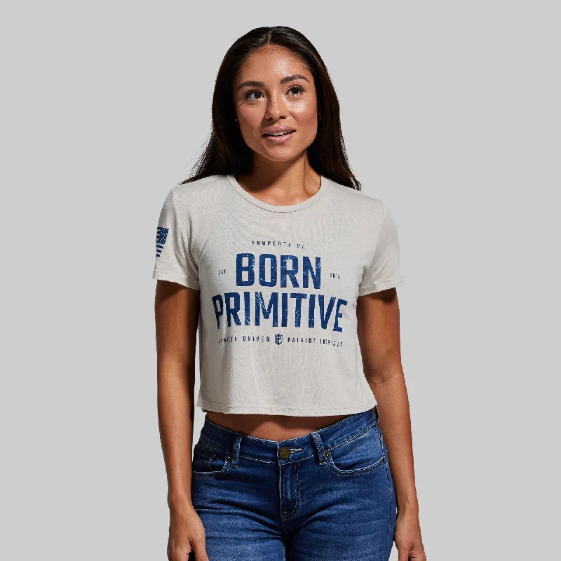 Property of Born Primitive Crop Tee (Heather Dust)