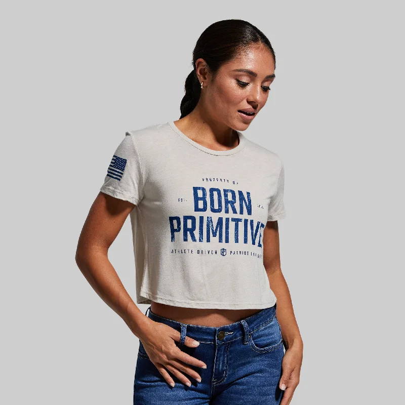 Property of Born Primitive Crop Tee (Heather Dust)