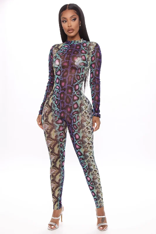 Sassy Slither Snake Jumpsuit - Purple/combo