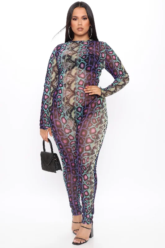 Sassy Slither Snake Jumpsuit - Purple/combo