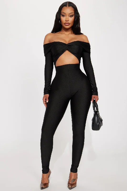 Take Me Dancing Jumpsuit  - Black