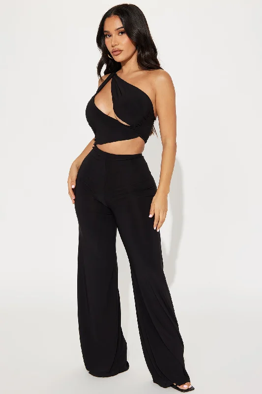 Talk Nice To Me Jumpsuit - Black