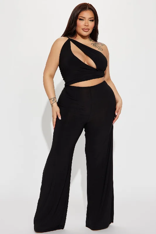 Talk Nice To Me Jumpsuit - Black