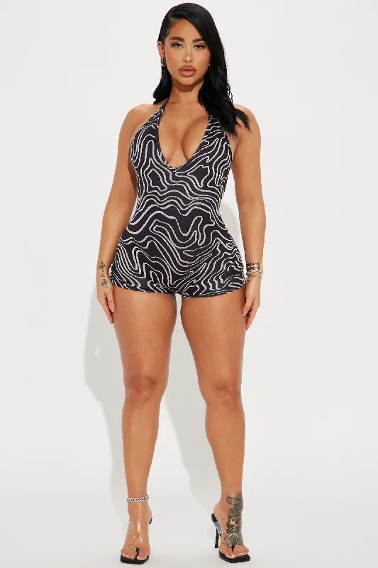 This Is Forever Romper - Black/White