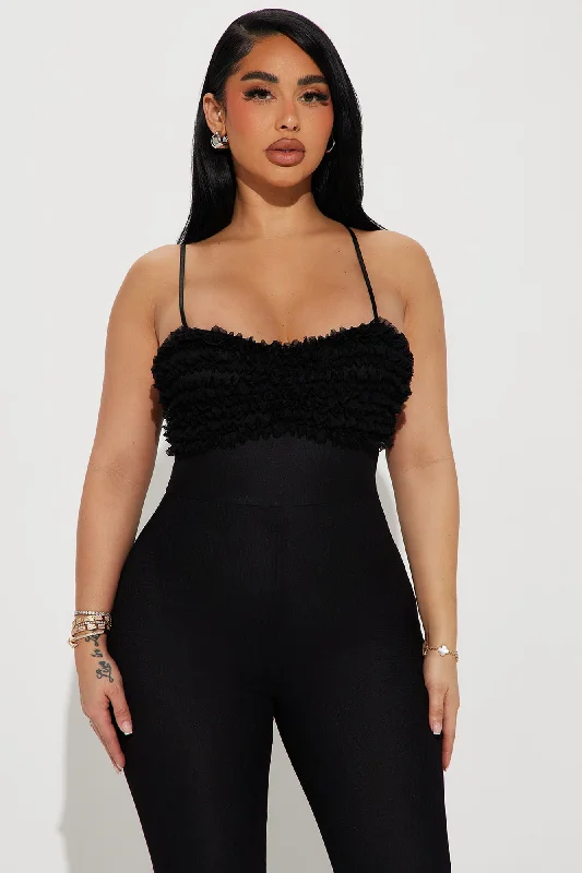 Vice Versa Mesh Jumpsuit  - Black