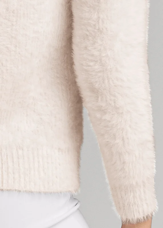 Embellished eyelash sweater - White