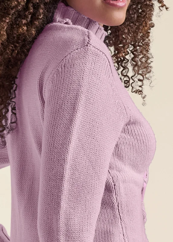 Sweet bow key hole sweater - Lilac