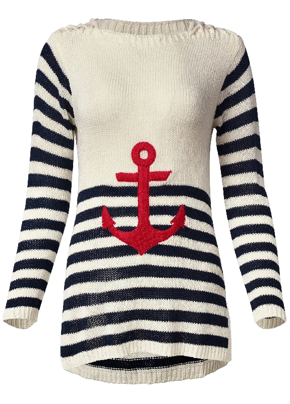 Anchor crewneck sweater - White Multi