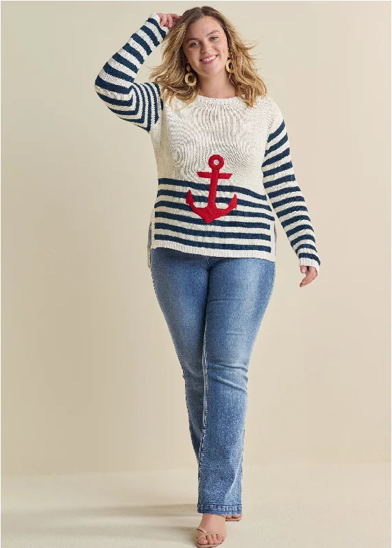 Anchor crewneck sweater - White Multi