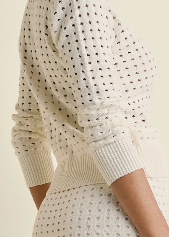 Knit sweater skirt set - White