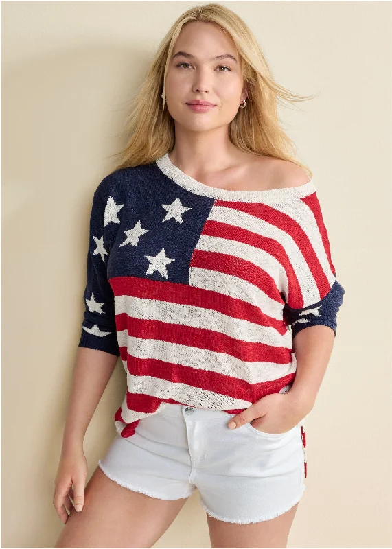 Stars and stripes sweater - Red Multi