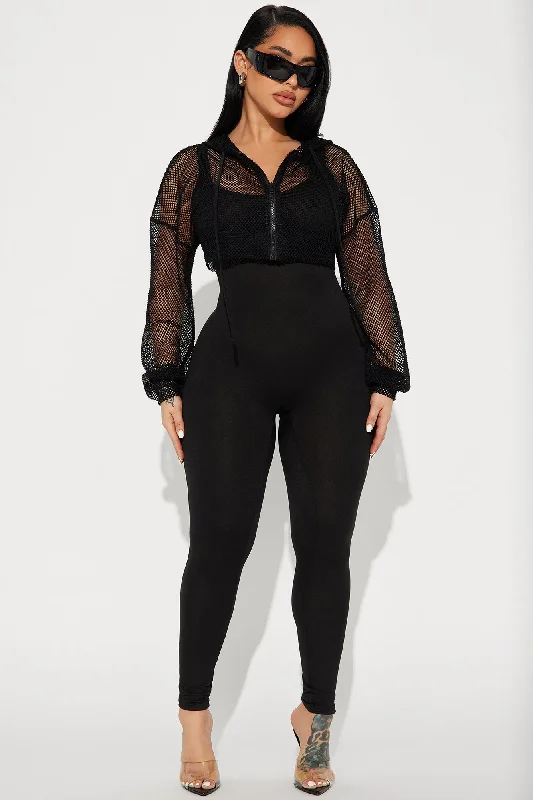 You'd Love It Here Jumpsuit Set - Black