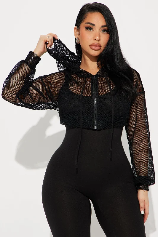 You'd Love It Here Jumpsuit Set - Black