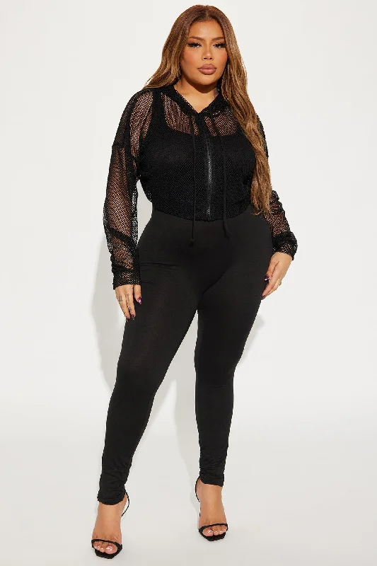 You'd Love It Here Jumpsuit Set - Black