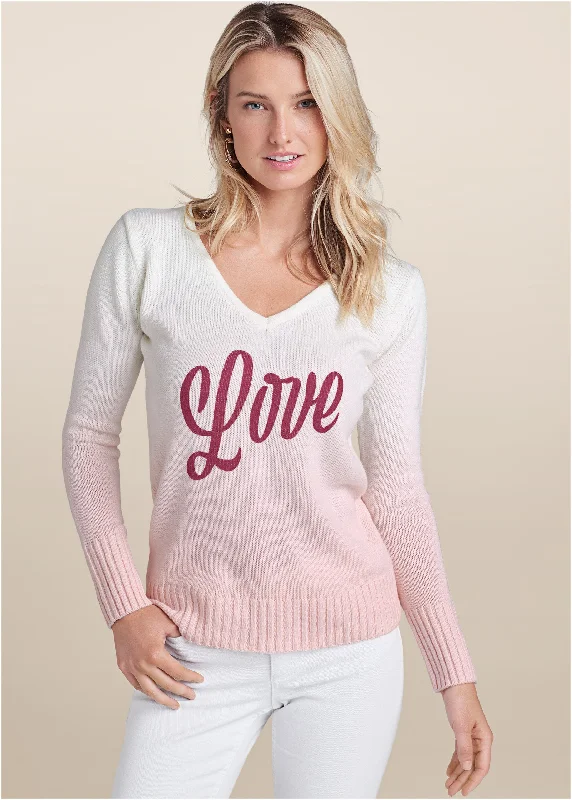 Love sweater - Pink Multi