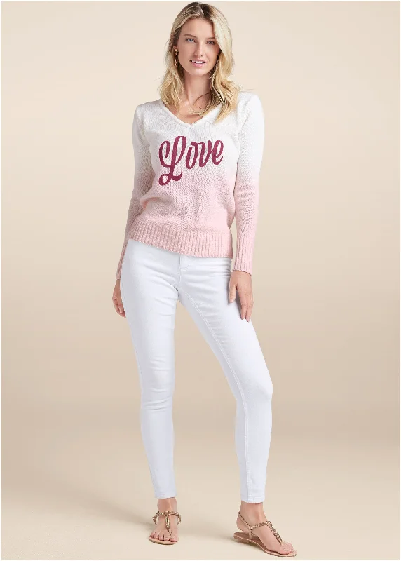 Love sweater - Pink Multi