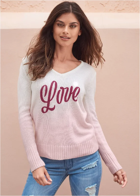 Love sweater - Pink Multi