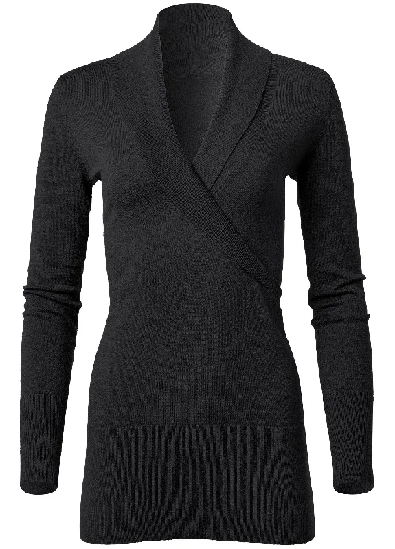 Cashmere-like tunic sweater - Black